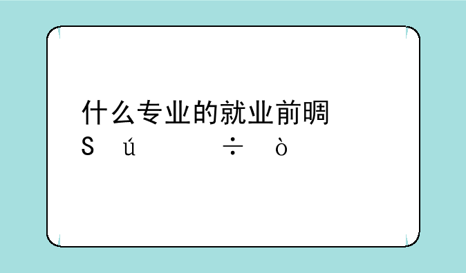 什么专业的就业前景比较好？