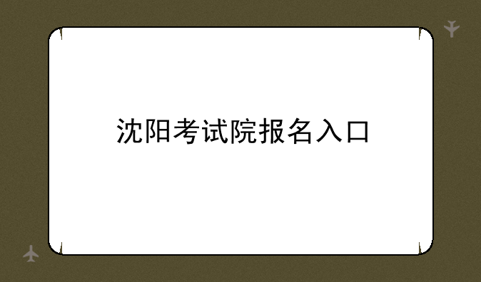 沈阳考试院报名入口
