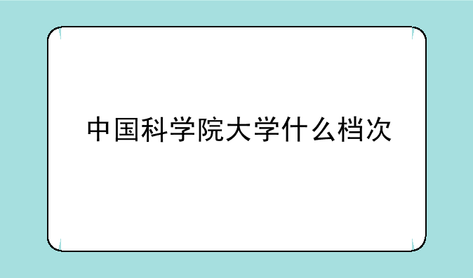中国科学院大学什么档次