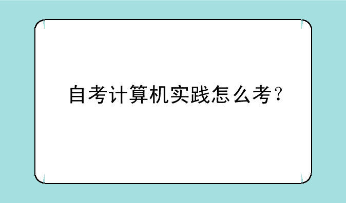 自考计算机实践怎么考？