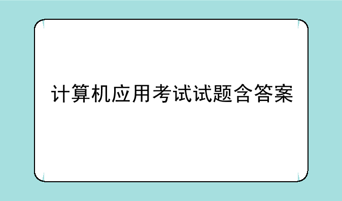 计算机应用考试试题含答案