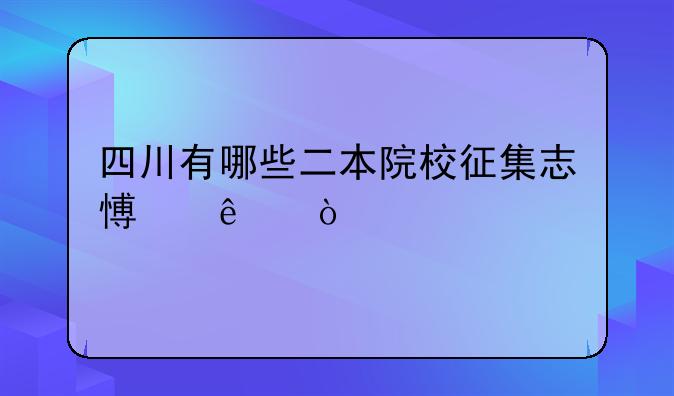 四川有哪些二本院校征集志愿了？