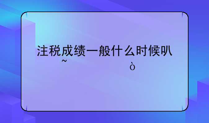 注税成绩一般什么时候可以查询？