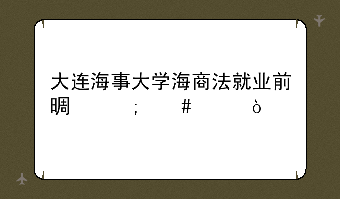 大连海事大学海商法就业前景怎么样？